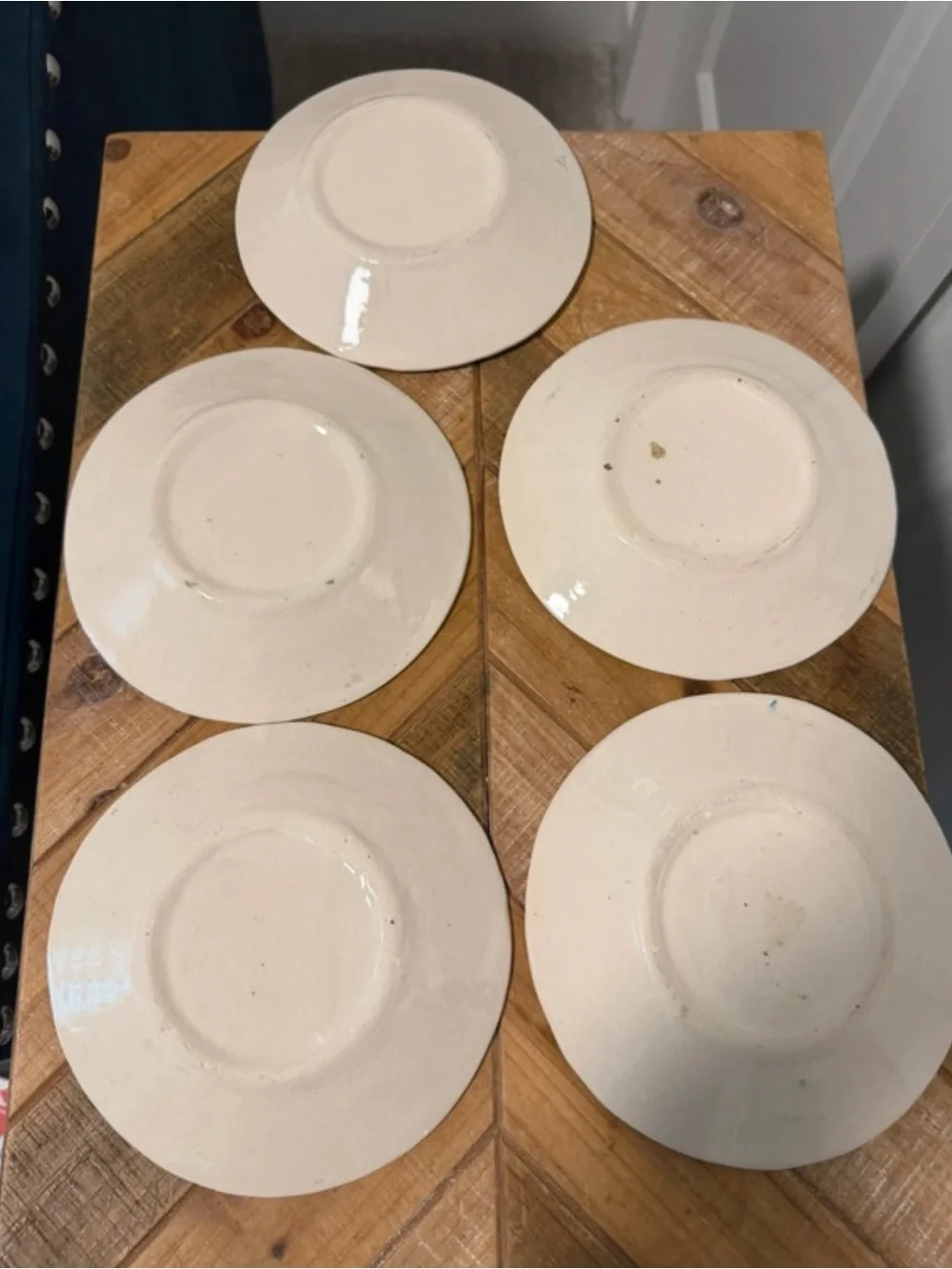 Blue Floral Ceramic appetizer, desert Plates - Set of 5